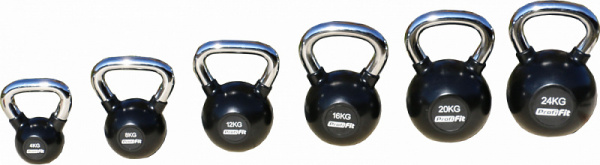 Гиря обрезиненная с хромированной ручкой Profi-Fit, 4 кг