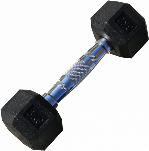 Гантель гексагональная обрезиненная PROFI-FIT 3 кг