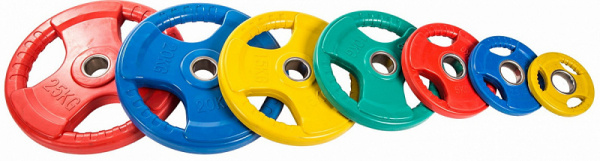 Диск обрезиненный 3 HANDLE цветной D51мм PROFI-FIT 1,25 кг